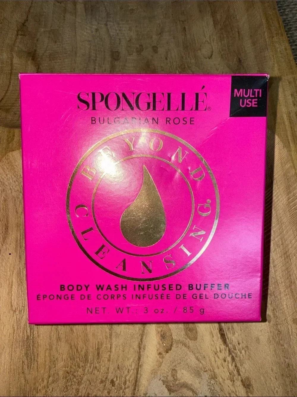 Spongelle Bulgarian Rose Body Wash Infused Buffer - Pink & Cream